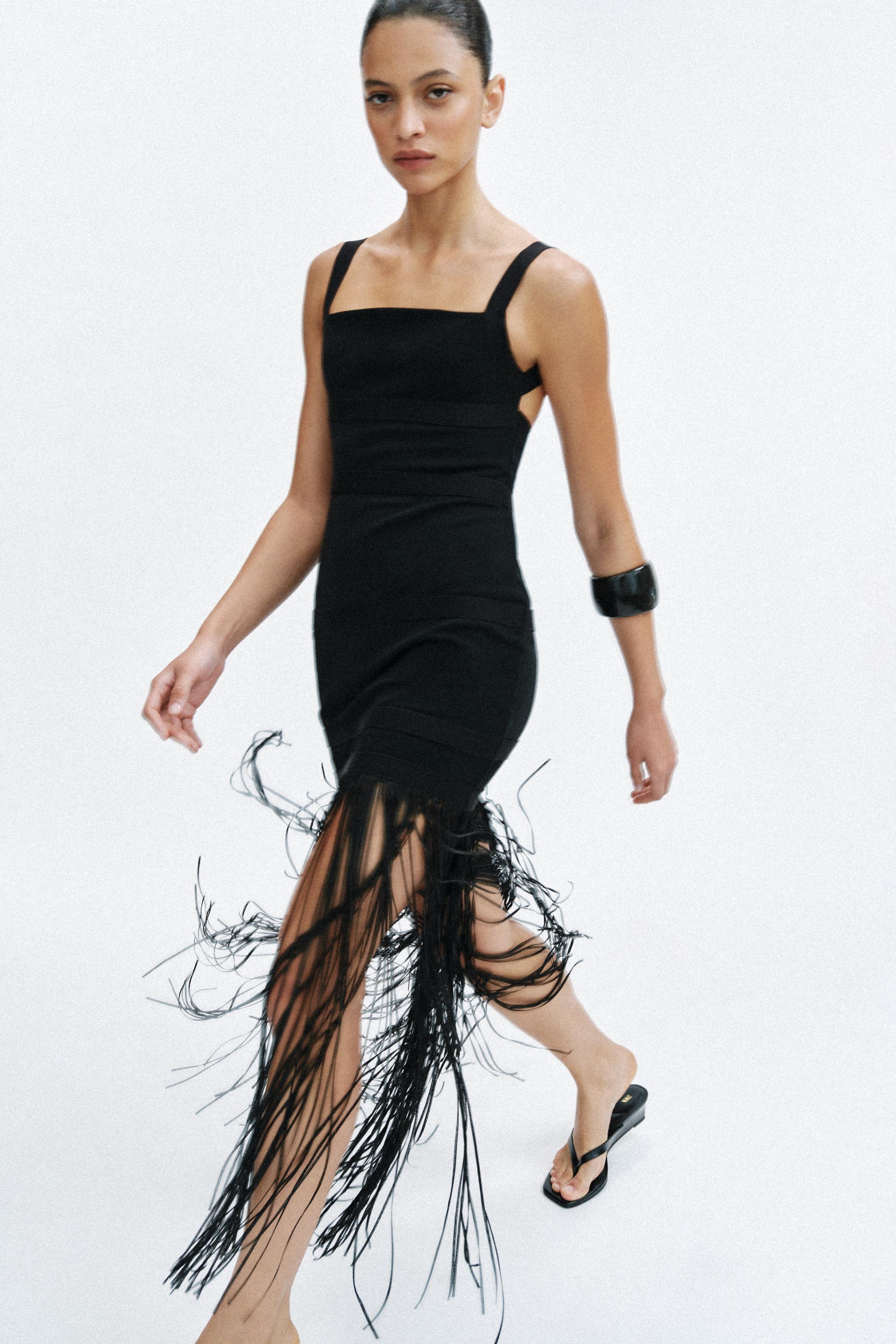 long ruffled dress
