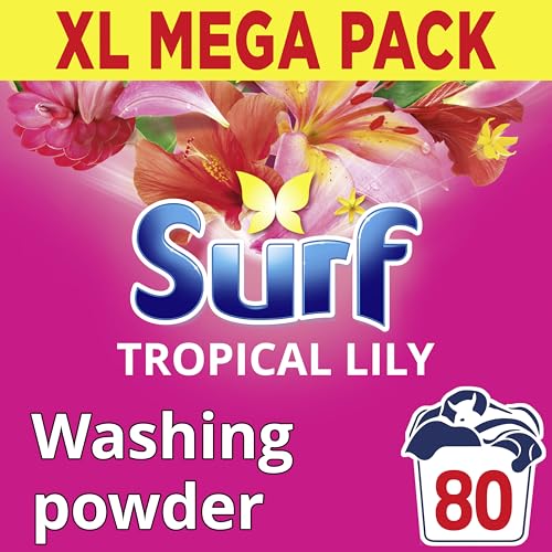 Surf Tropical Lily Washing Powder Joy-Infused Fragrance With Natural Essential Oil Lasting Up to 12 Hours in Wear for Brilliantly Clean Laundry Every Time 80 Washes 4 Kg