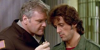 First Blood Brian Dennehy talking down to Sylvester Stallone