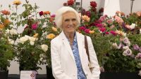 Mary Berry attends the press day event for Garden Festival organized by Royal Horticultural Society (RHS) at Hampton Court Palace in London, United Kingdom on July 03, 2023
