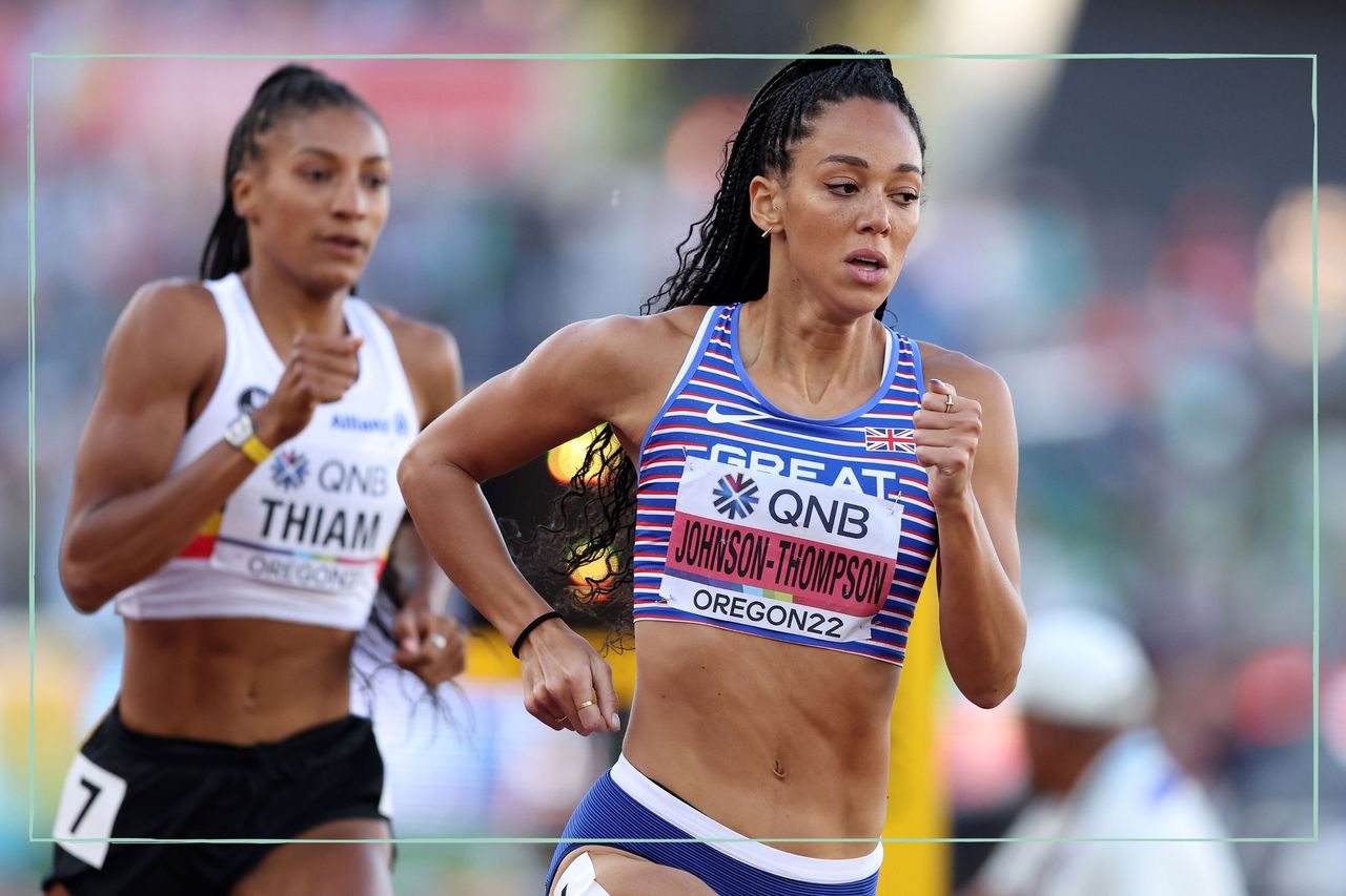 Katarina Johnson-Thompson running in the 800m at the World Athletics Championships in Oregon