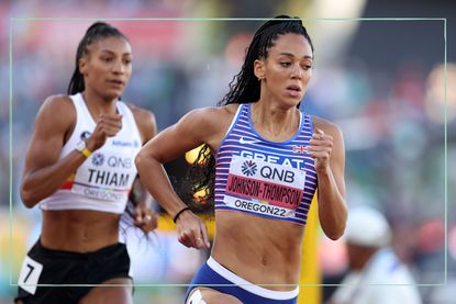 Katarina Johnson-Thompson running in the 800m at the World Athletics Championships in Oregon