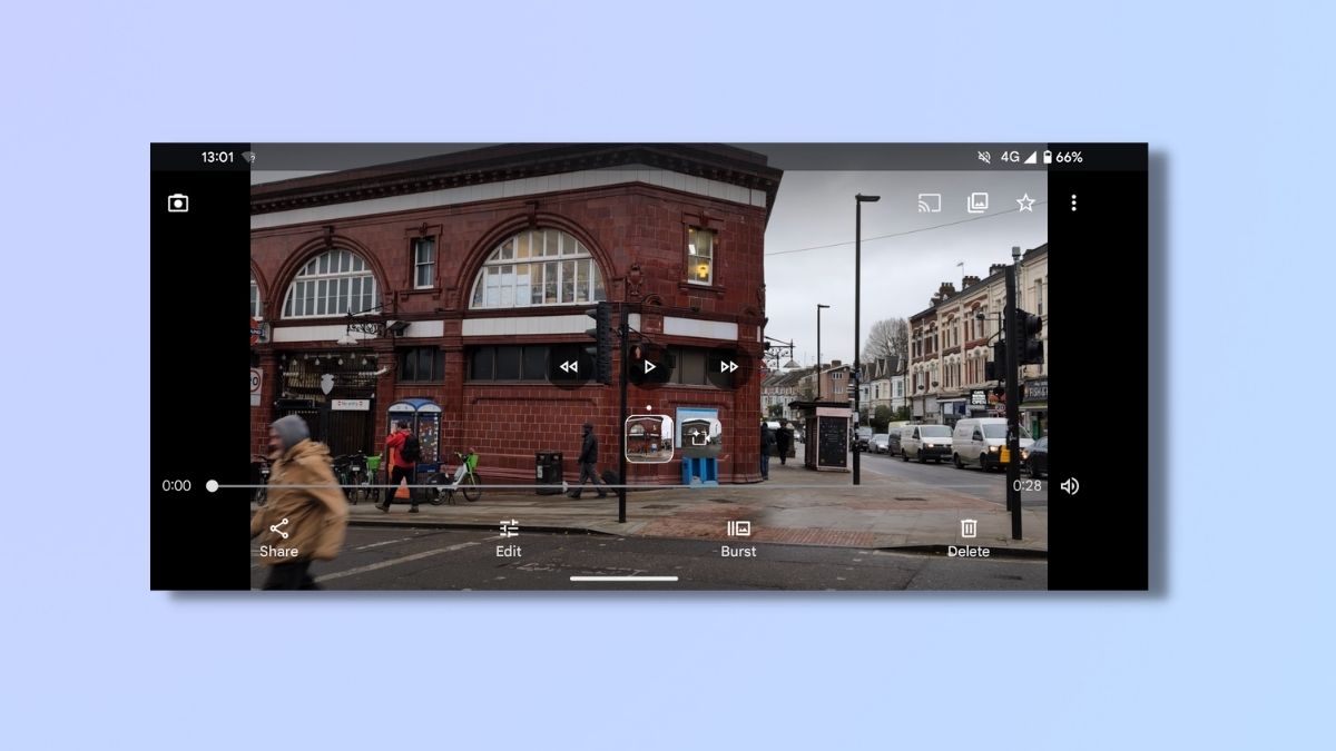 снимок экрана, показывающий, как использовать Pixel 8 Pro Video Boost – просмотрите предварительный просмотр