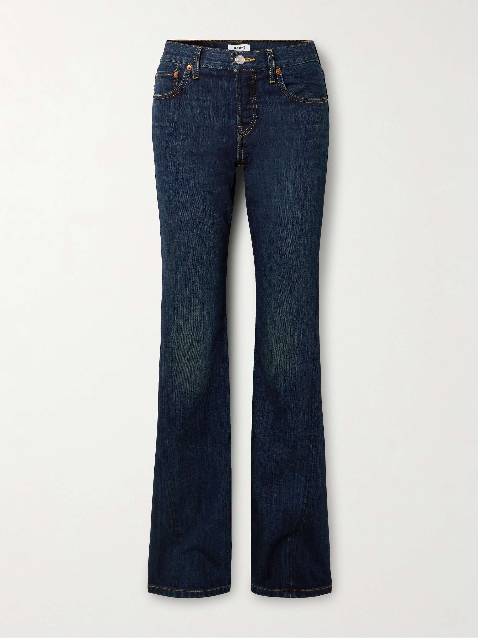 Twisted Mid-Rise Bootcut Jeans