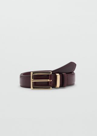 Leather Belt With Square Buckle