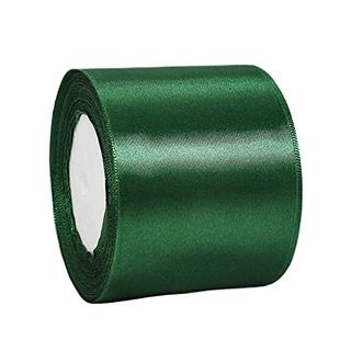 75mm Wide Dark Green Ribbon Thick Green Christmas Ribbon for Gift Wrapping 22m, 3 Inch Thick Green Satin Ribbon for Wedding Car Xmas Cake Wrapping Ribbon Hair Bow Bouquet Craft Decoration Ribbon