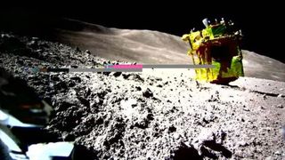 Japan's SLIM moon lander, photographed on the lunar surface in January 2024 by LEV-2, a tiny rover that traveled to the moon with SLIM.