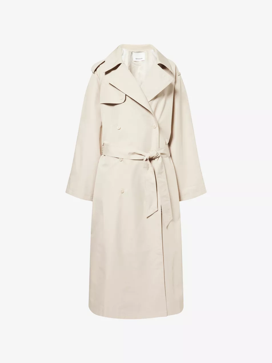 Riva Oversized Cotton-Blend Trench Coat - Xxs