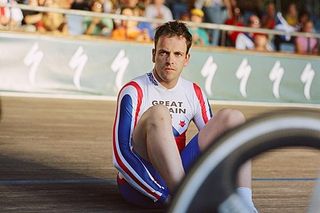 Graeme Obree on track at Palermo for World Track Championships without helmet
