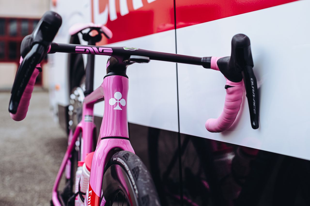 Details of Tadej Pogacar's custom Colnago V4RS made to celebrate his Giro d'Italia win