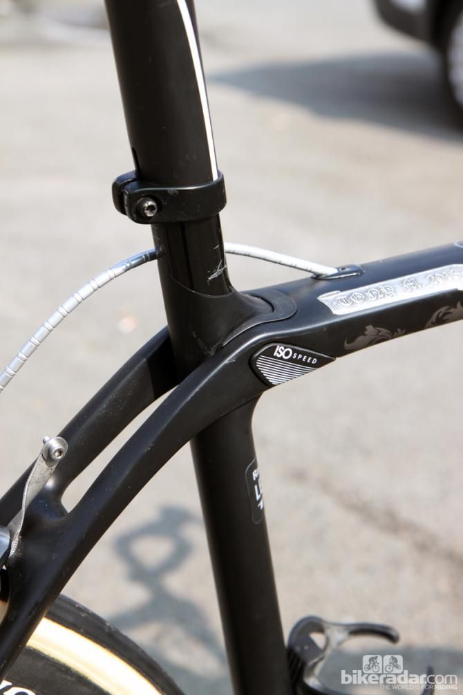 Fabian Cancellara (Radioshack-Nissan-Leopard-Trek) prefers the uncannily smooth ride of Trek's IsoSpeed-equipped Domane 6-Series year-round, not just for the cobbled classics.