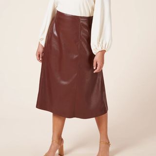 brown leather skirt