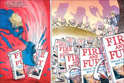 Political cartoon U.S. Trump Fire and Fury