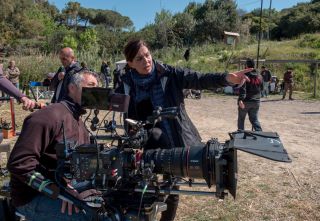 Django filming with Francesca Comencini directing.