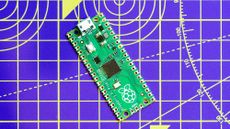 The Raspberry Pi Pico against blueprints