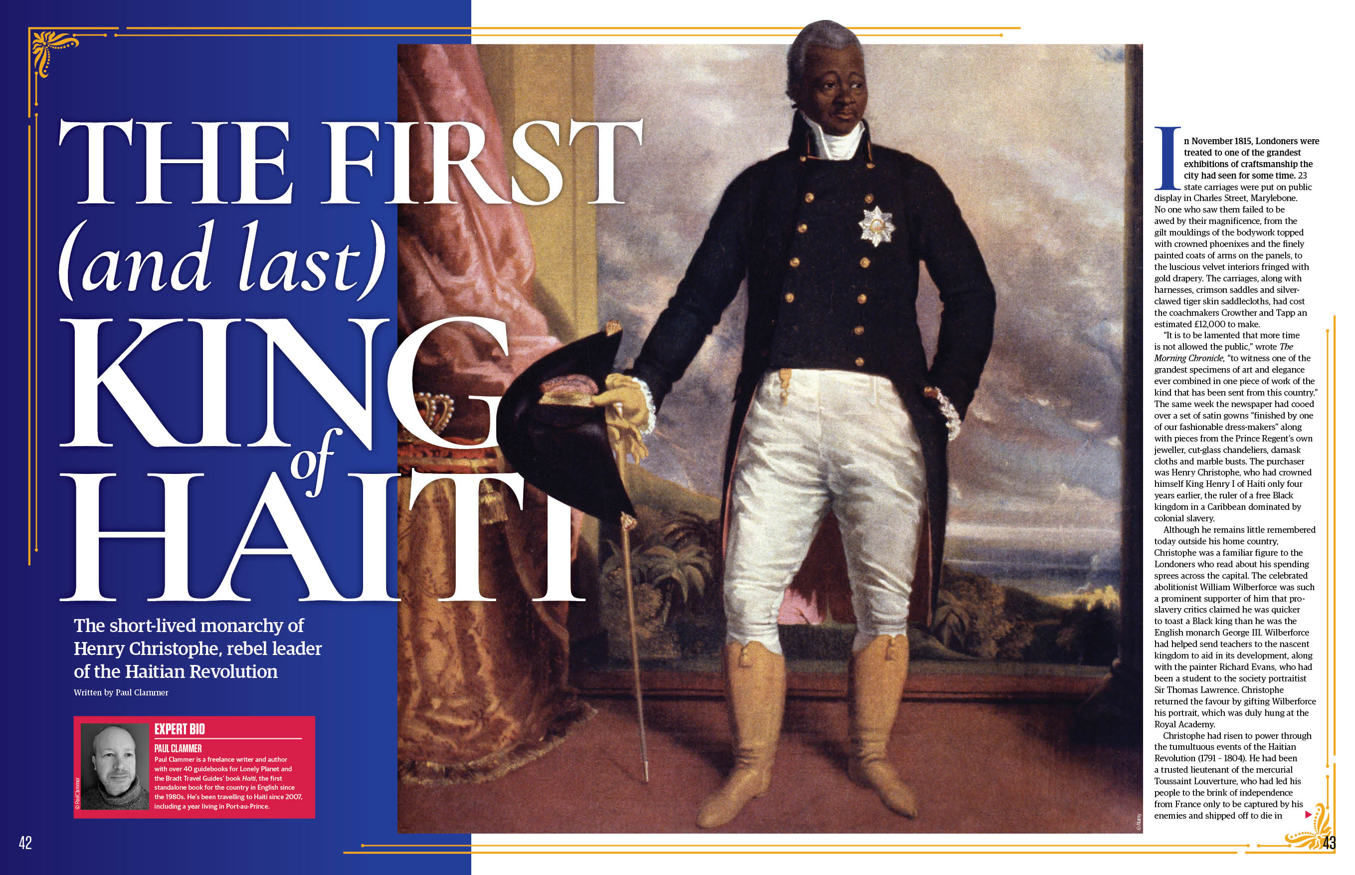 The first (and last) king of Haiti, feature spread All About History 126