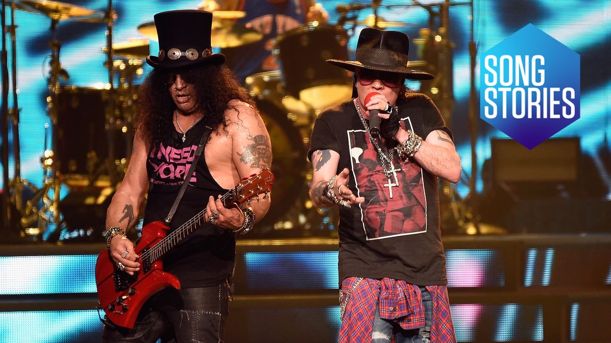 Slash and Axl Rose of Guns N&#039; Roses perform onstage during the &quot;Not In This Lifetime...&quot; Tour at Madison Square Garden on October 11, 2017 in New York City