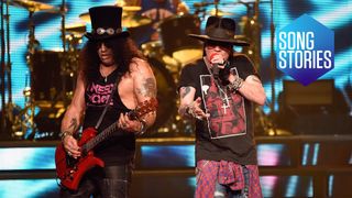 Slash and Axl Rose of Guns N' Roses perform onstage during the "Not In This Lifetime..." Tour at Madison Square Garden on October 11, 2017 in New York City