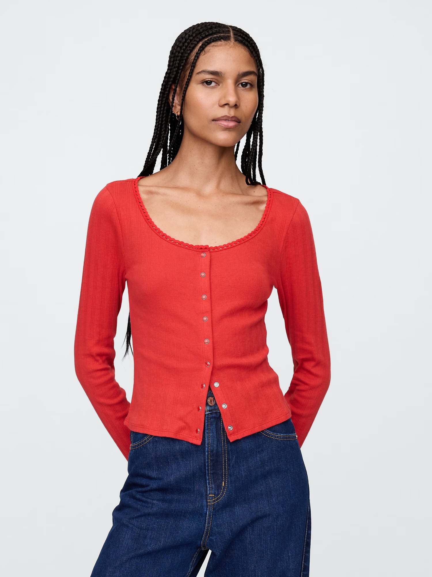 Gap, Pointelle Crop Cardigan
