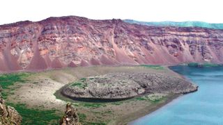 The Zavaritskii volcano crater on Simushir Island.