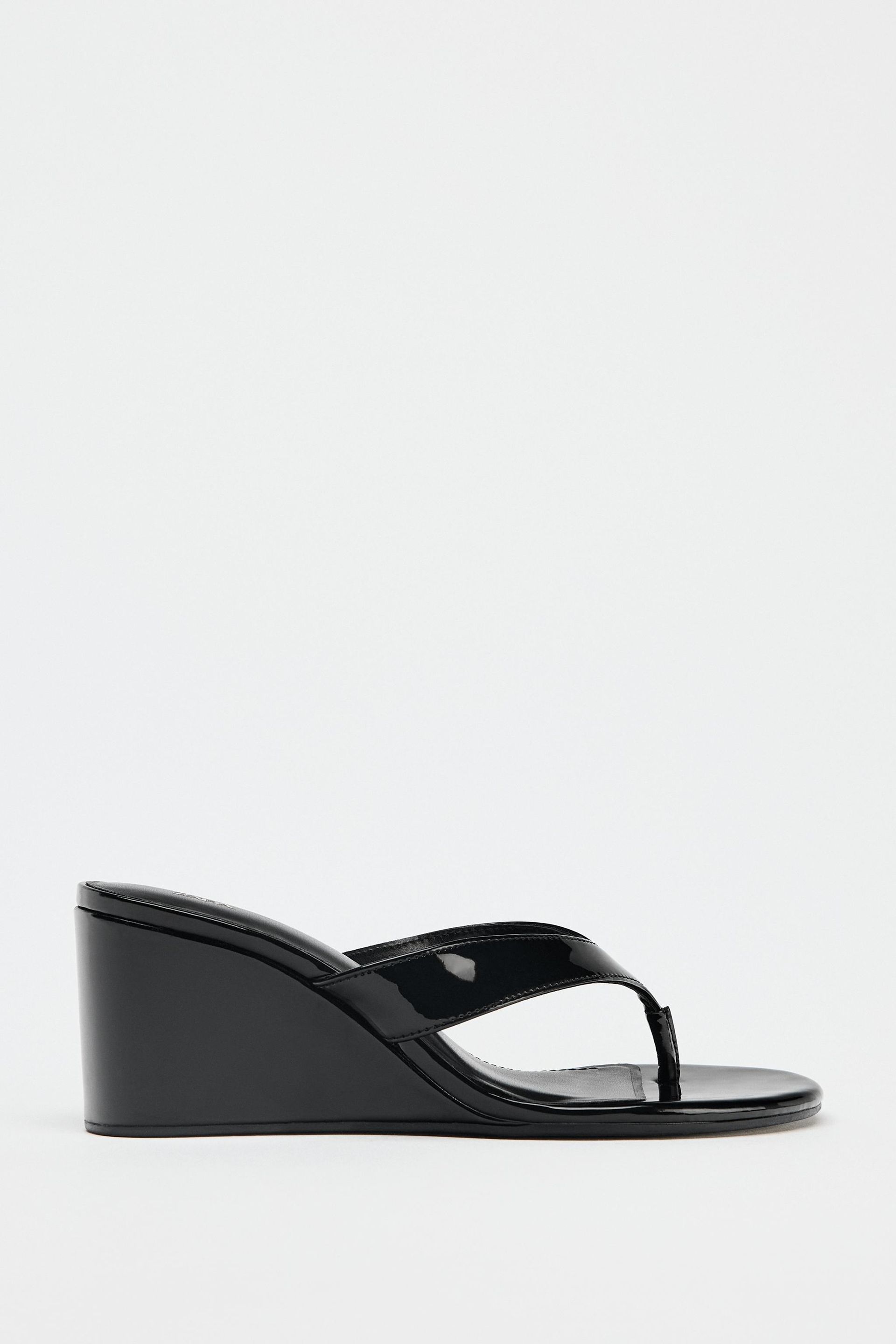Patent Wedge Sandals