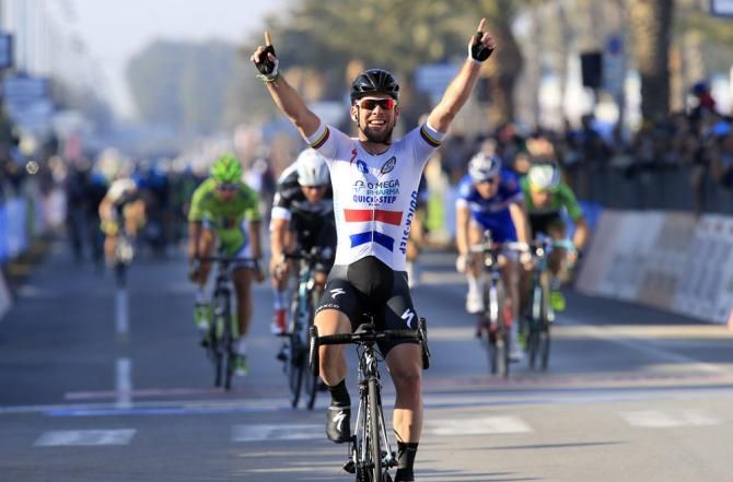 Plenty of daylight between Mark Cavendish (Omega Pharma-QuickStep) and his rivals as the British champion won stage 6 at Tirreno-Adriatico in a crash-marred finale