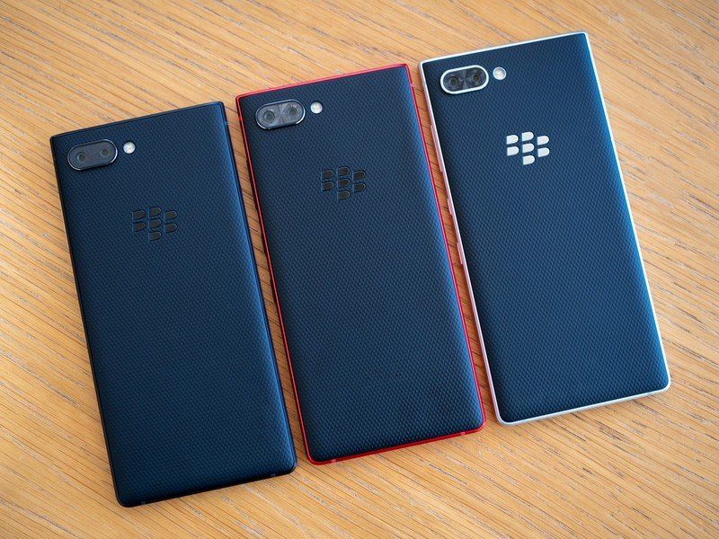 BlackBerry KEY2 in red, silver and black