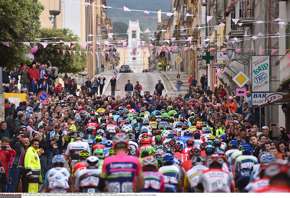 The colourful peloton starting stage 6 at the Giro d'Italia