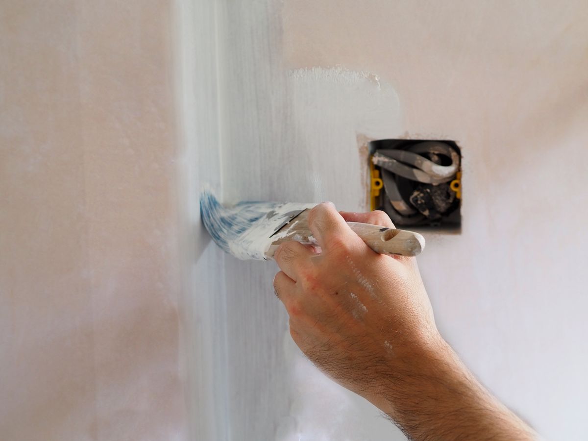 Painting new plaster How to apply a mist coat Homebuilding