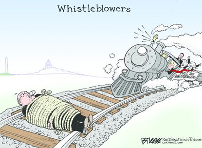 Political Cartoon U.S. Trump GOP Kill The Messenger Whistleblower