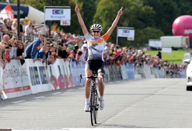 Lucinda Brand (Rabo Liv Women Cycling Team) wins the GP de Plouay-Bretagne