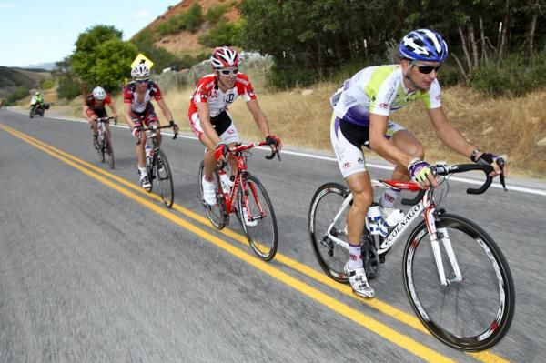 Davide Frattini (Team Type 1) leading the break along with Ben Jacques-Maynes (Bissell).