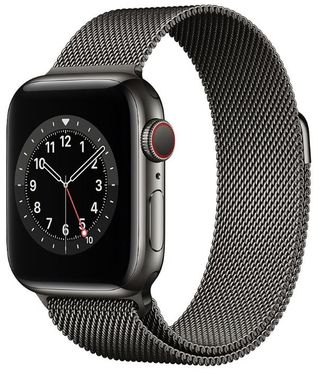 Apple Watch Graphite Stainless Steel Milanese Loop Render Cropped
