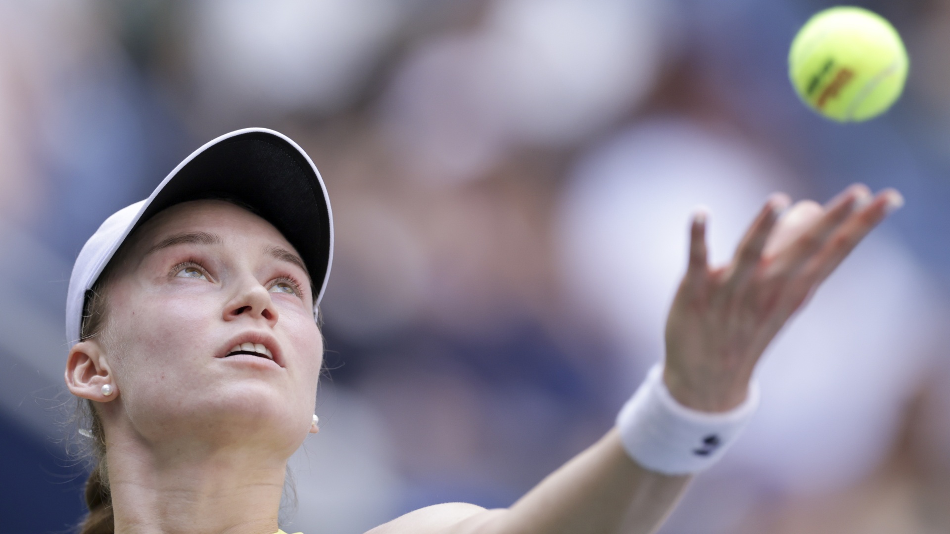 Elena Rybakina in action at US Open 2026
