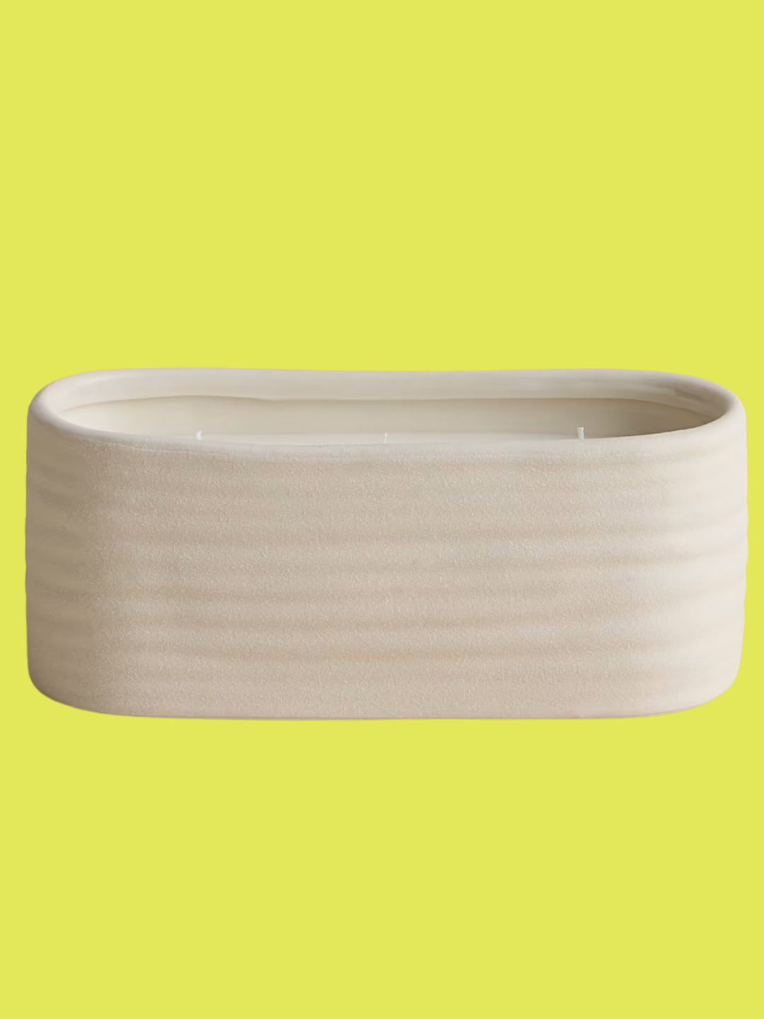 A white long three-wick candle from M&amp;amp;S