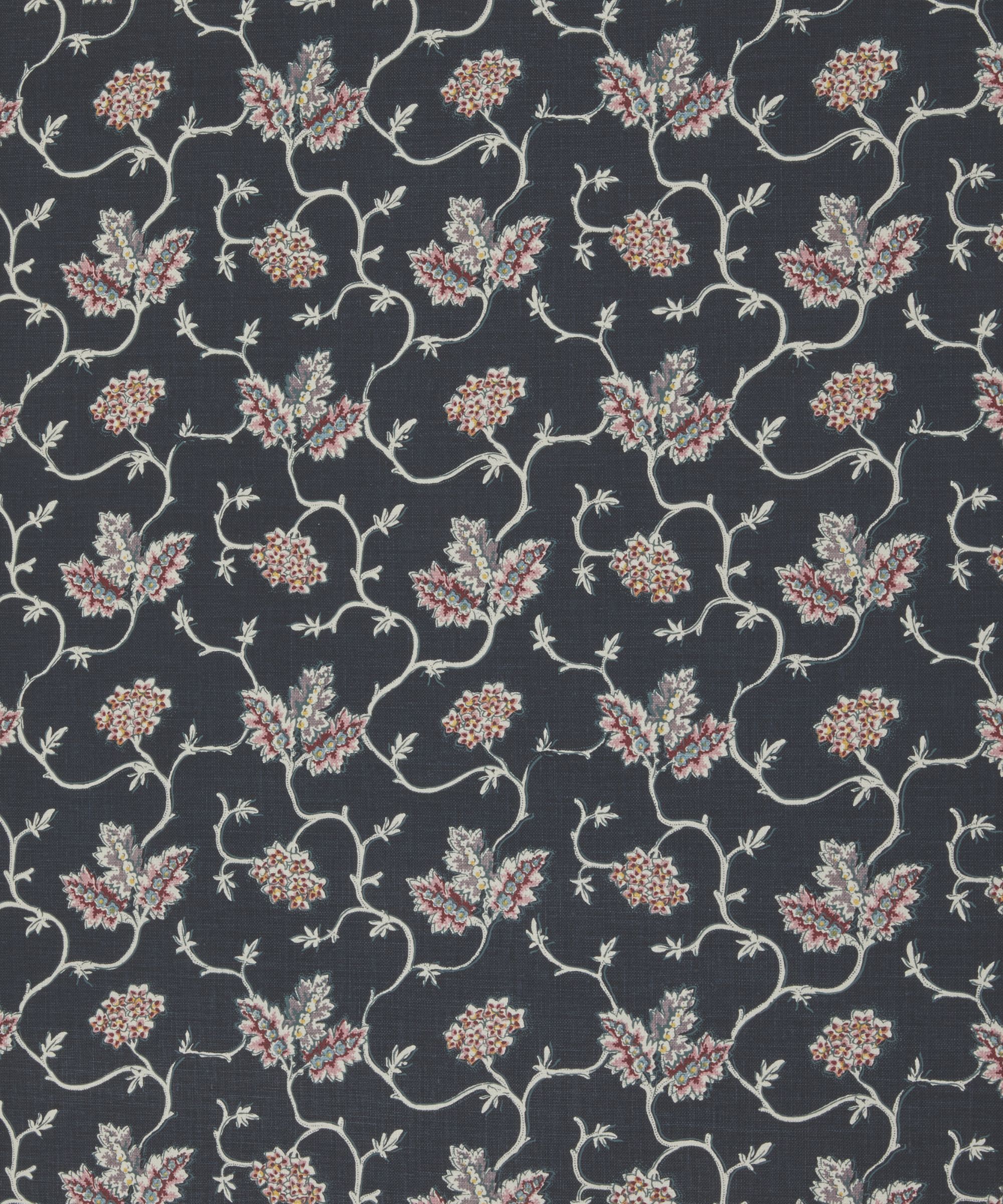 Black fabric with a floral motif pattern