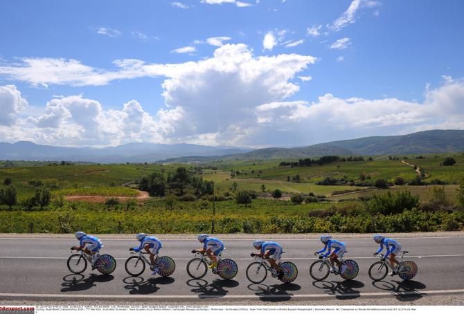 Team Ecuador during their race against the clock at Worlds
