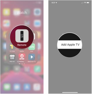 Open Remote app, tap Add Apple TV