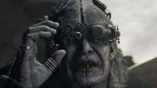 Gideon adjusts his goggles