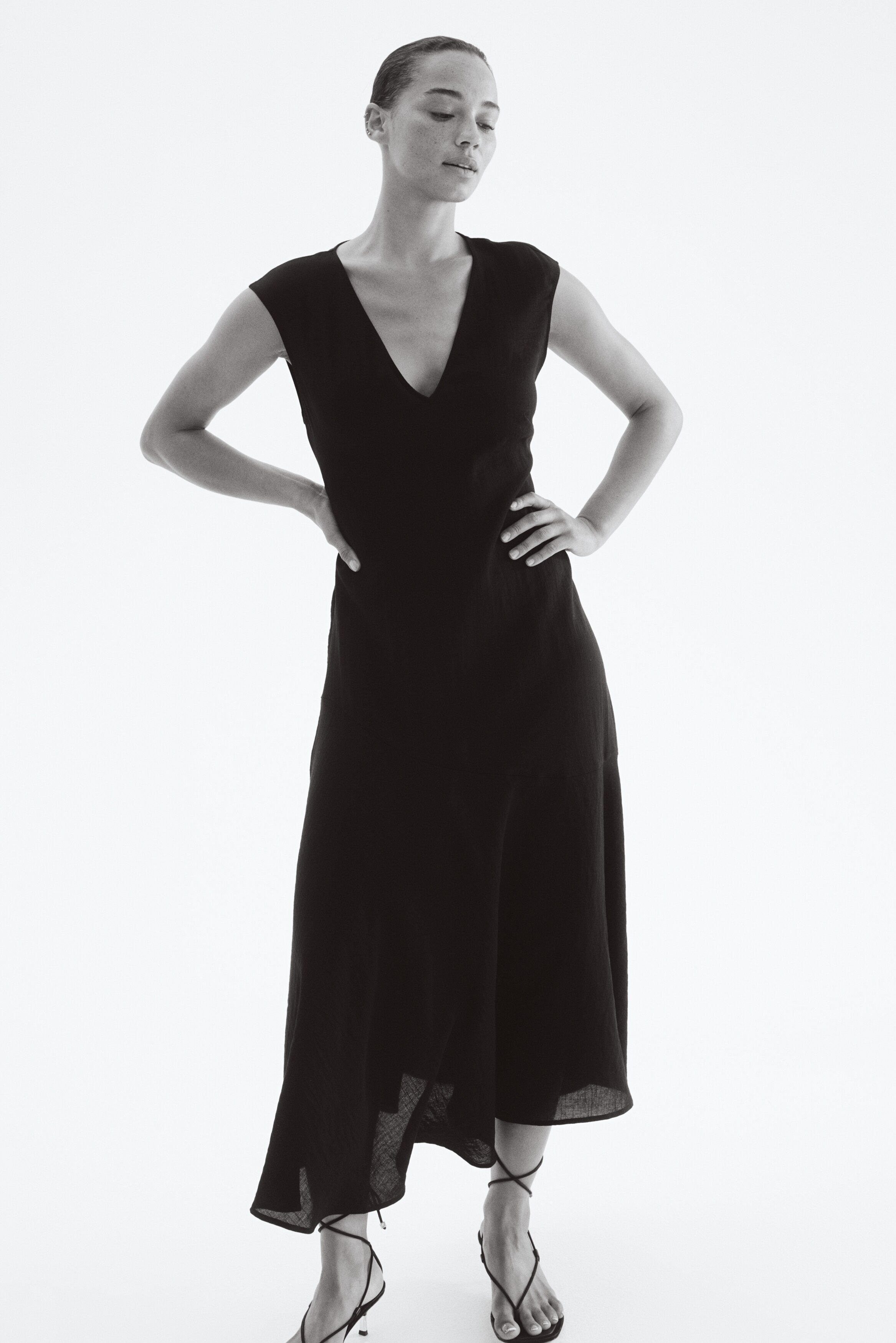 V-Neck Satin Dress
