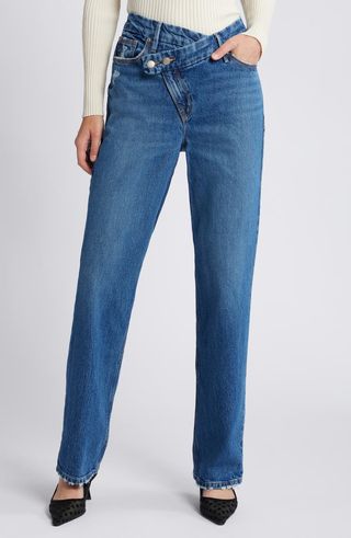 Good '90s Double Button Crossover Jeans