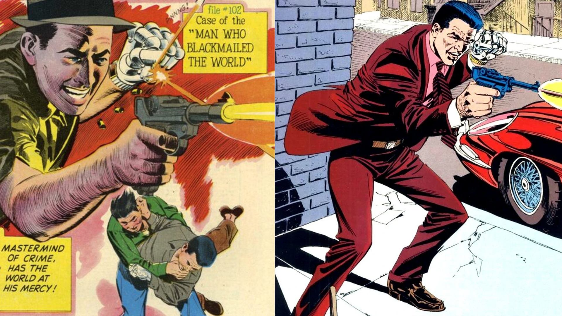 The original Charlton Sarge Steel alongside the DC version