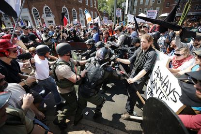 White nationalists, neo-Nazis and members of the 'alt-right' clash with counter-protesters.