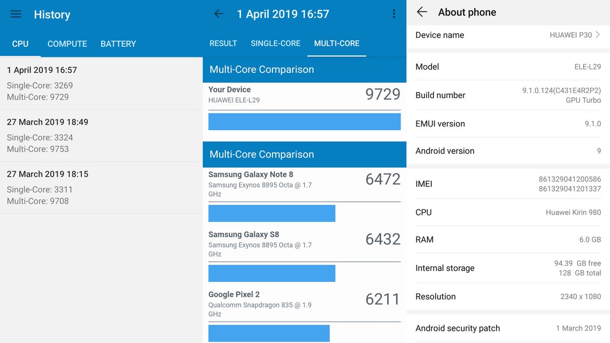 как узнать версию андроид huawei p30