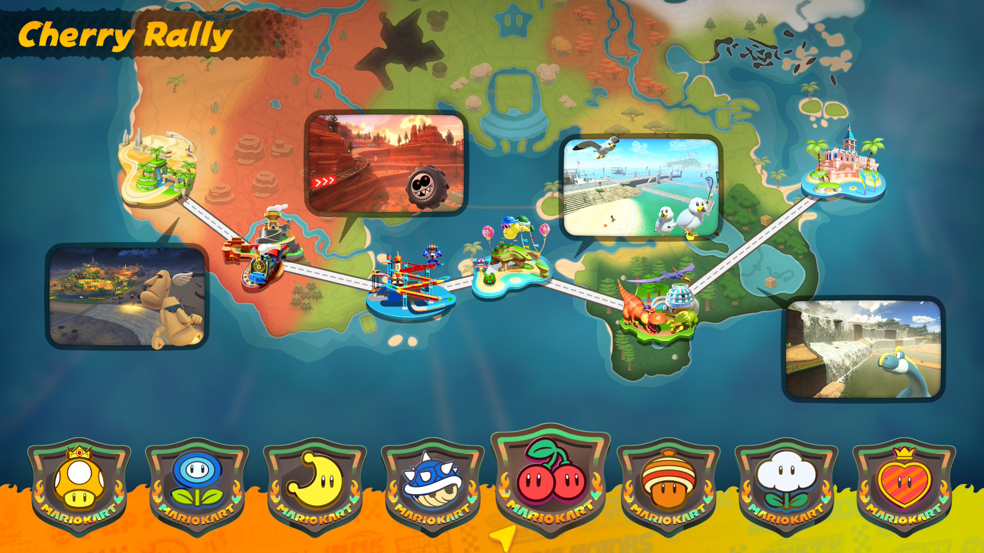 The Cherry Rally map in Mario Kart World
