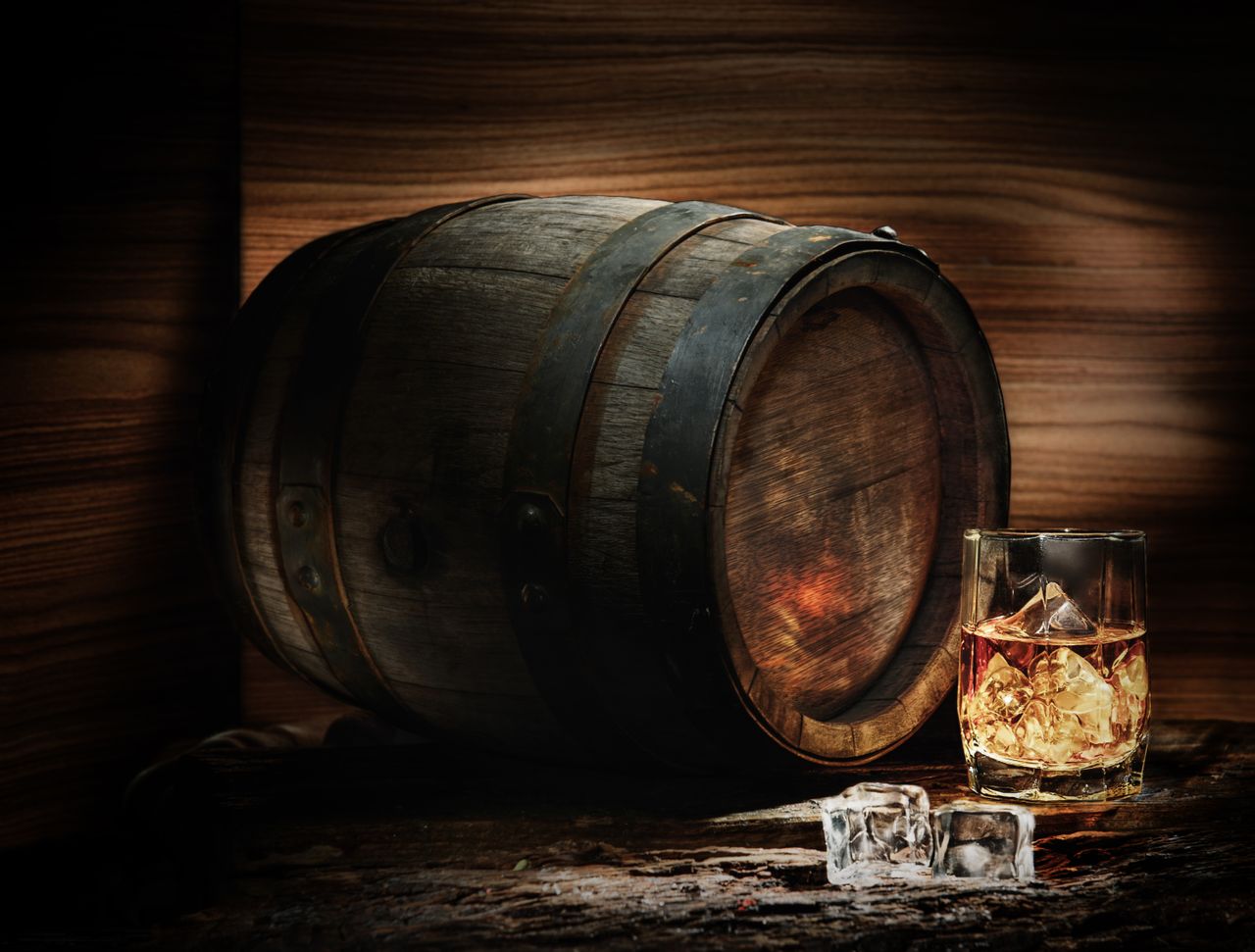 Barrel and whiskey