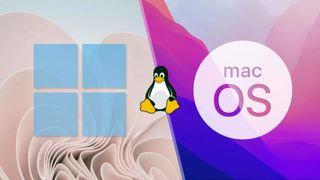 Windows Mac Linux logos all together