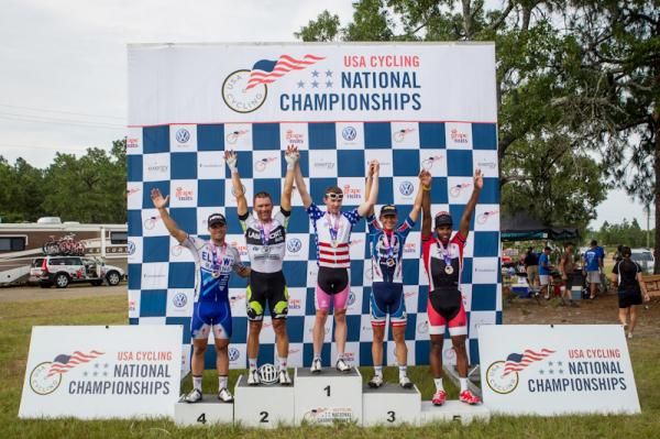 The elite men's podium.