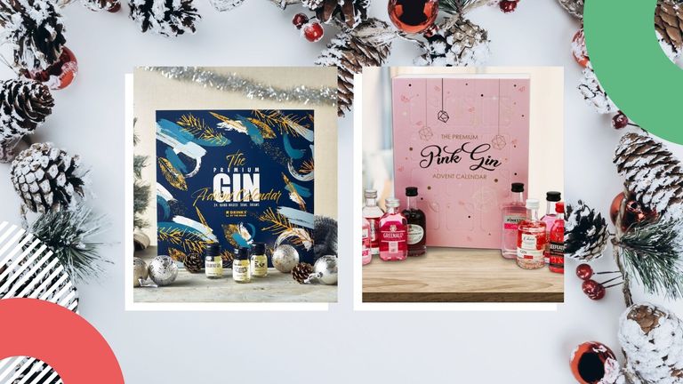 gin advent calendars: side-by-side collage of Master of Malt and The Bottle Club gin advent calendars for Christmas 2021