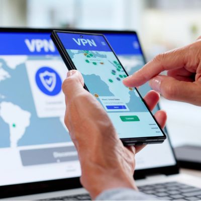 A person connecting to a VPN from their smartphone.